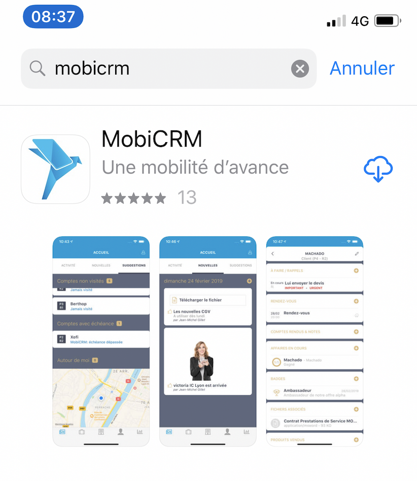 Télécharger MobiCRM dans l'App Store