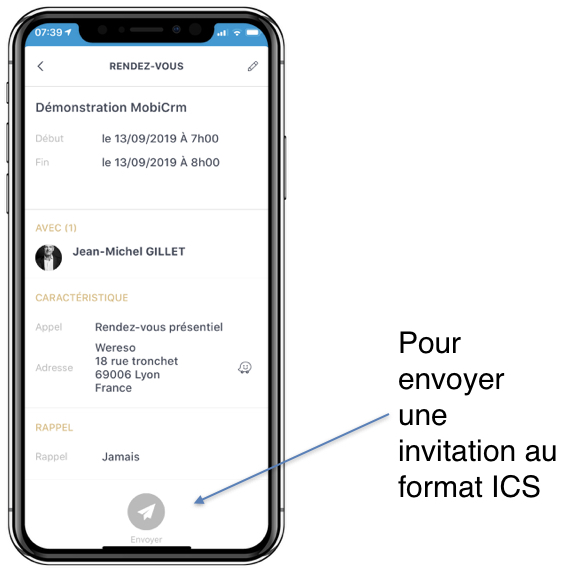 Envoyer une invitation ICS